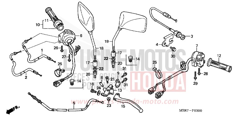 HEBELGRIFF/SCHALTER/KABEL (CBF600S6/SA6/N6/NA6) von CBF600N ABS INTERSTELLAR BLACK METALLIC (NHA12D) von 2006